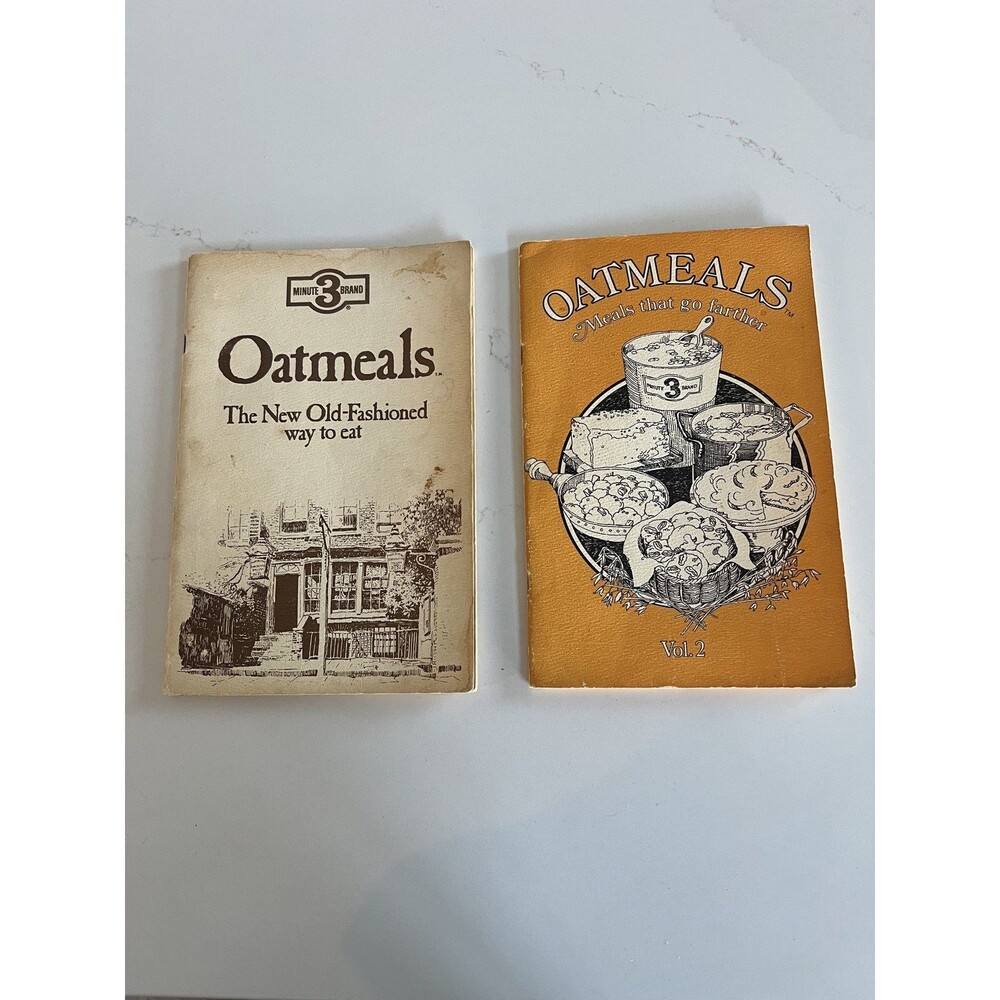 lot of Vintage 1974 Recipe Booklet 3 Minute Brand Oatmeal cookbook vol 1 and 2